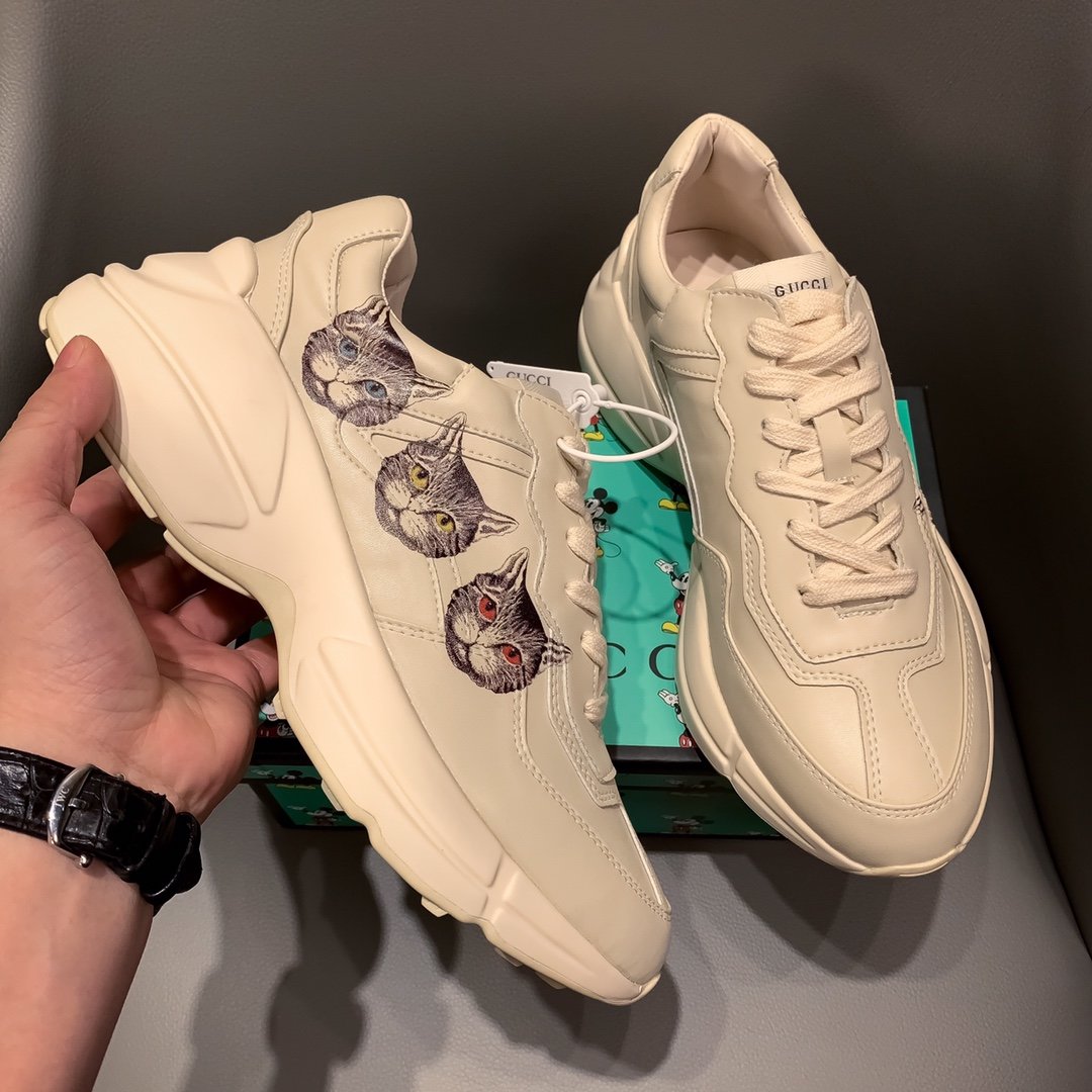 Anum Bags MO-GCI RHYTON VINTAGE TRAINER CAT WHITE SNEAKER 142