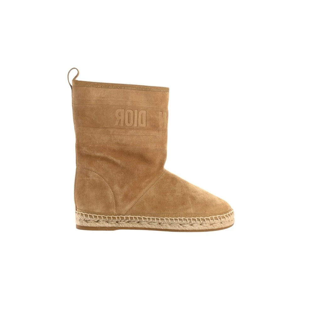 DD CALFSKIN SUEDE SHEARLING GRANVILLE ESPADRILLE BOOTS NATURAL