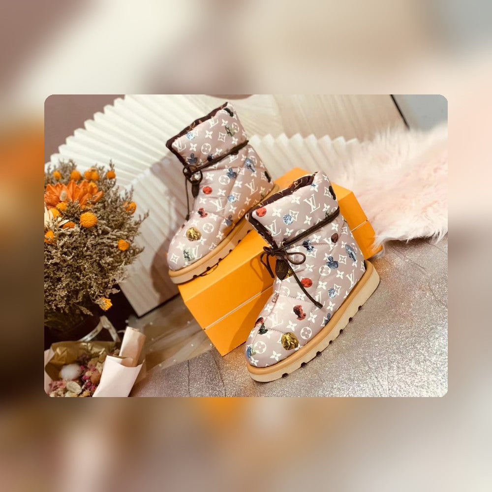 nmb PILLOW COMFORT ANKLE BOOT MONOGRAM PINK