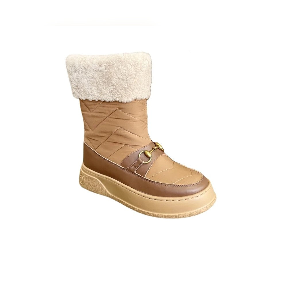 Vbs HORSEBIT CHEVRON QUILTED BOOTS BROWN