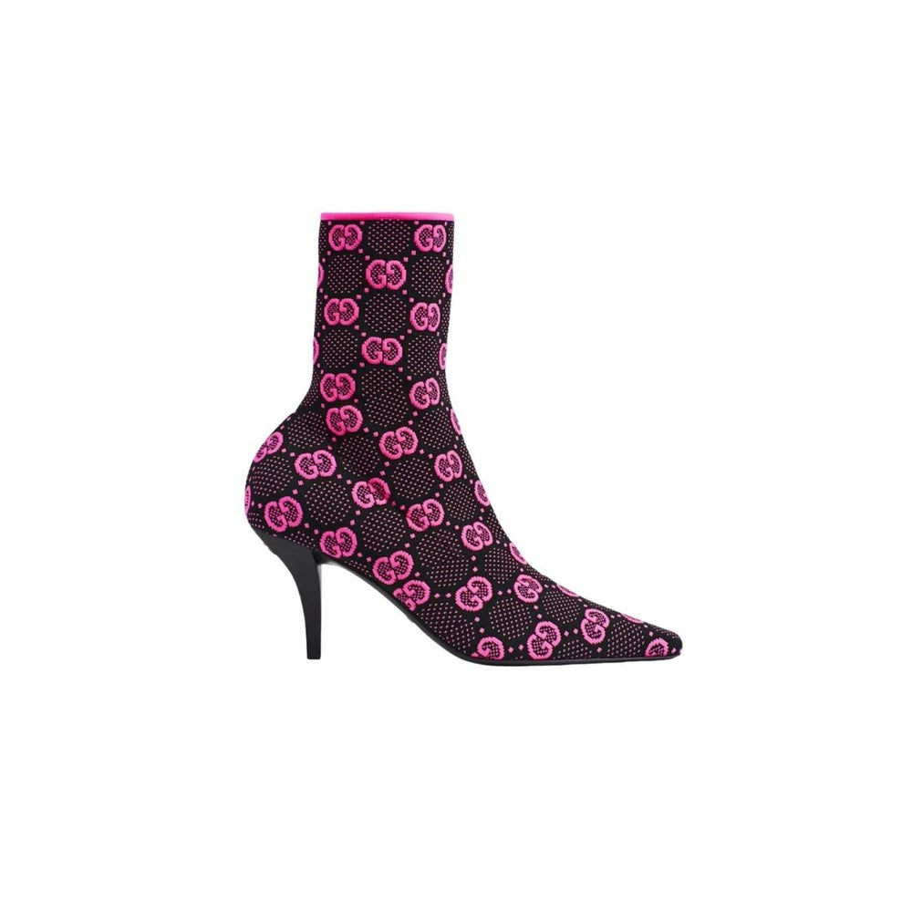 Vbs Vbs 75MM KNIT ANKLE BOOTS BLACK FVBSORESCENT PINK FABRIC 718378 FAAQP 8610