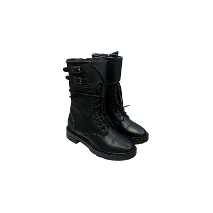 VBS D TRAP ANKLE BOOT CALFSKIN AND SHEARLING BLACK