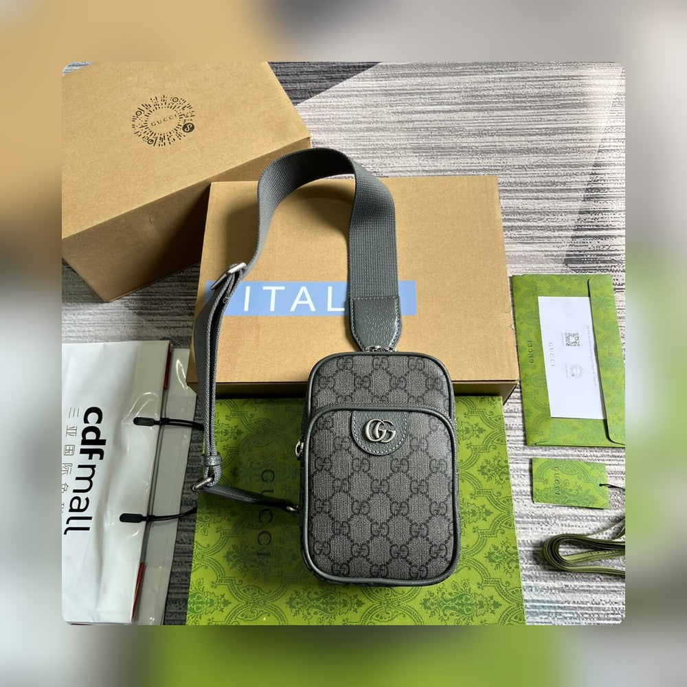 VBS752565 Supreme cross body bags 12cm Grey PVC Free shipping