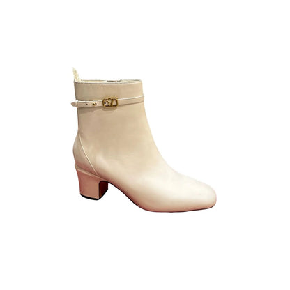 nmb GARAVANI TAN GO ANKLE BOOT IN CALFSKIN LEATHER WHITE