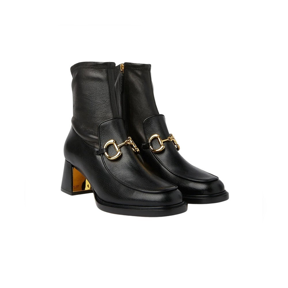 VBS HORSEBIT PLAQUE ANKLE BOOTS BLACK 719830 1DO50 1000
