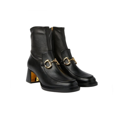 VBS HORSEBIT PLAQUE ANKLE BOOTS BLACK 719830 1DO50 1000