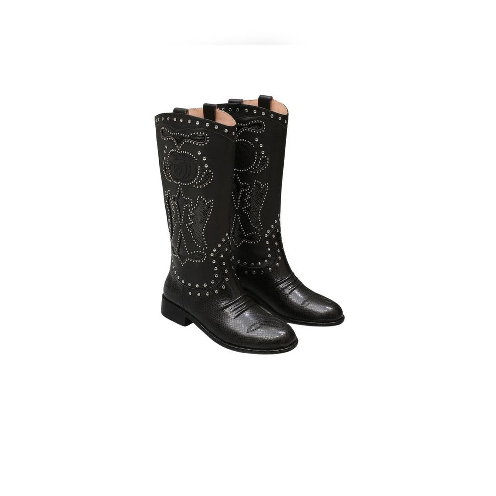 Vbs WOMEN'S BOOT WITH DOUBLE G AND STUDS BLACK