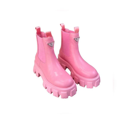 VBS MONOLITH BRUSHED LEATHER BOOTIES PINK