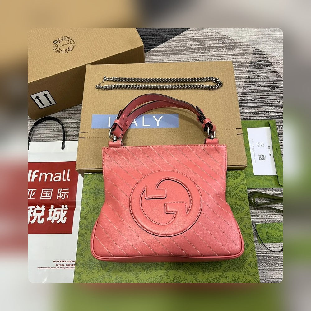 VBS751518 Blondie Handbag 24cm Rose Pink leather Free shipping