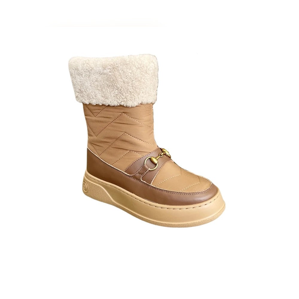 Vbs HORSEBIT CHEVRON QUILTED BOOTS BROWN