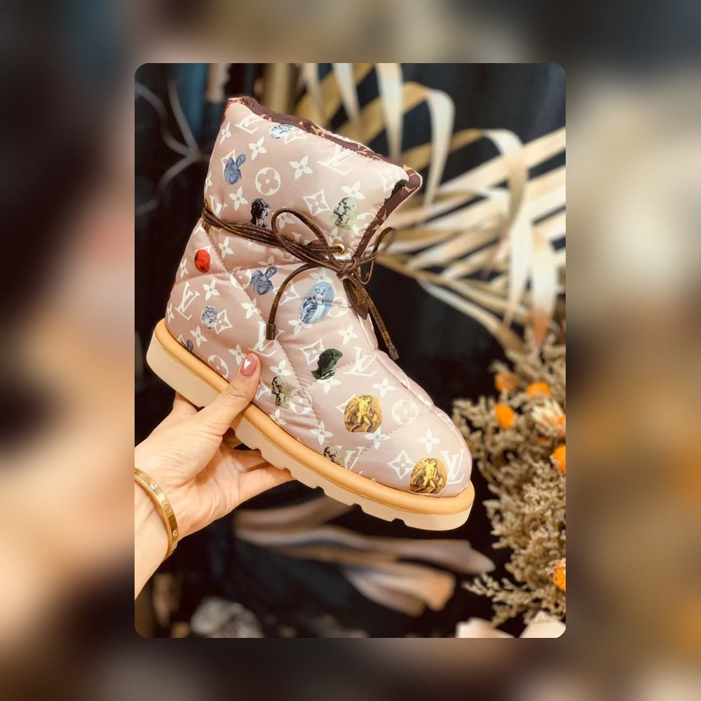 nmb PILLOW COMFORT ANKLE BOOT MONOGRAM PINK