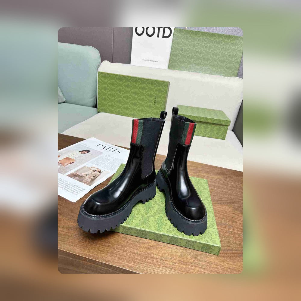 VBS WOMEN'S BOOT WITH WEB ANAND LEATHER BLACK ?806398 AAD6T 1052