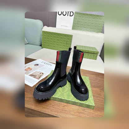 VBS WOMEN'S BOOT WITH WEB ANAND LEATHER BLACK ?806398 AAD6T 1052