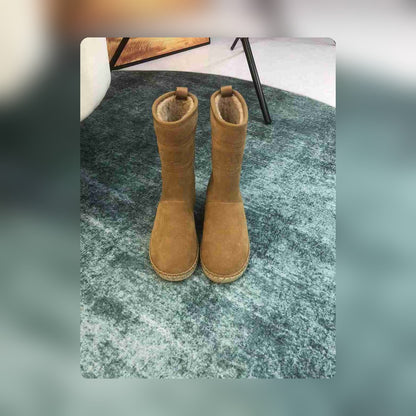DD CALFSKIN SUEDE SHEARLING GRANVILLE ESPADRILLE BOOTS NATURAL