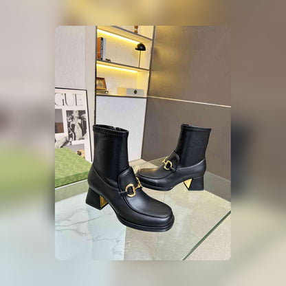 VBS HORSEBIT PLAQUE ANKLE BOOTS BLACK 719830 1DO50 1000