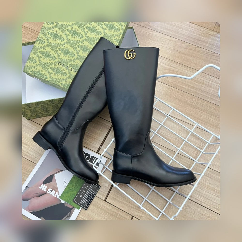 Vbs Vbs LEATHER HIGH BOOTS BLACK
