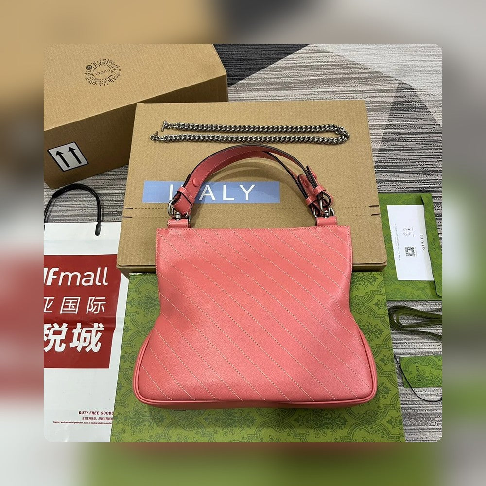 VBS751518 Blondie Handbag 24cm Rose Pink leather Free shipping