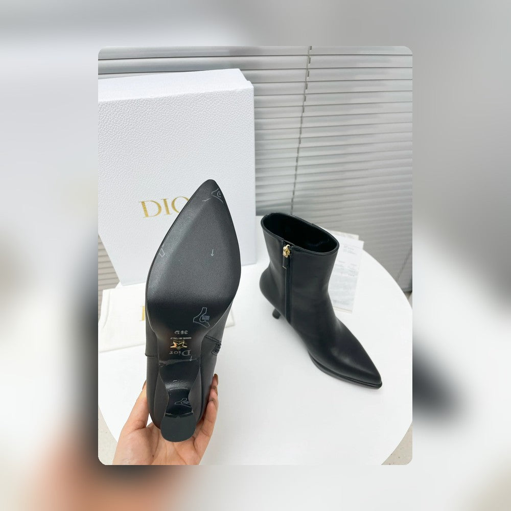 VBS LEATHER ANKLE BOOTS BLACK