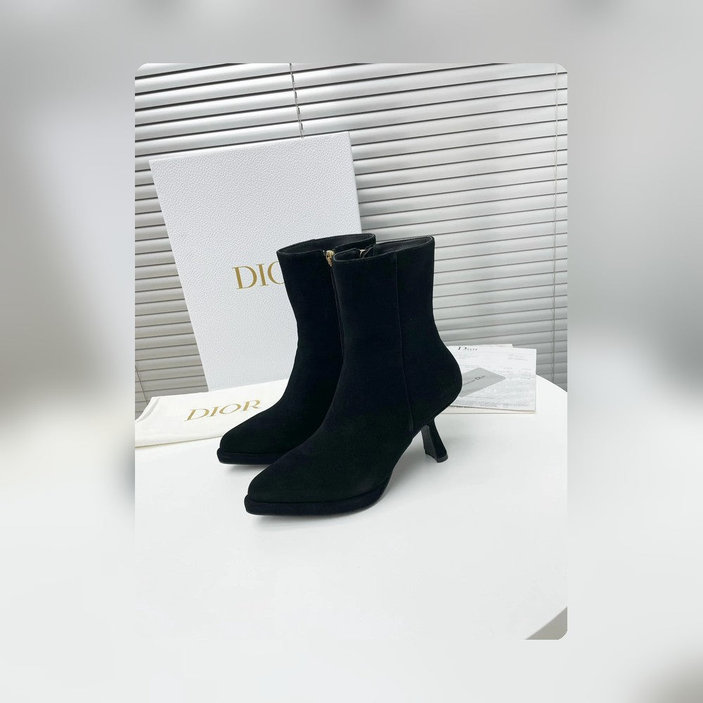 VBS SUEDE LEATHER ANKLE BOOTS BLACK
