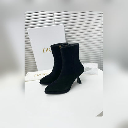 VBS SUEDE LEATHER ANKLE BOOTS BLACK