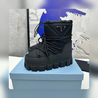 PD NYLON GABARDINE APRÈS SKI BOOTIES BLACK 1U007N 3LFV F0002 F 040