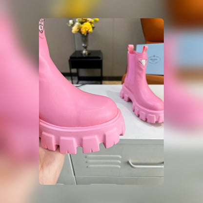 VBS MONOLITH BRUSHED LEATHER BOOTIES PINK