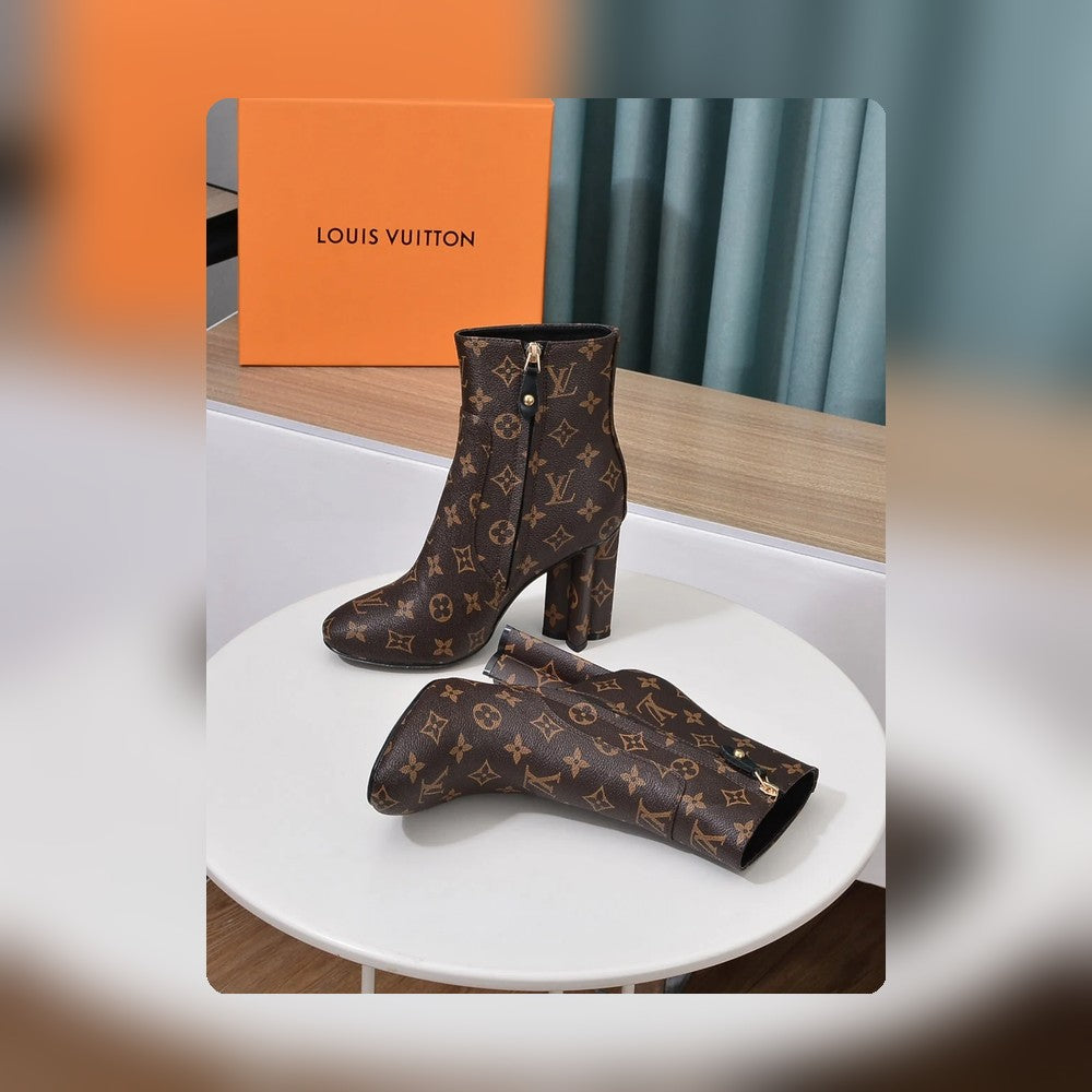 nmb SILHOUETTE ANKLE BOOT MONOGRAM BROWN