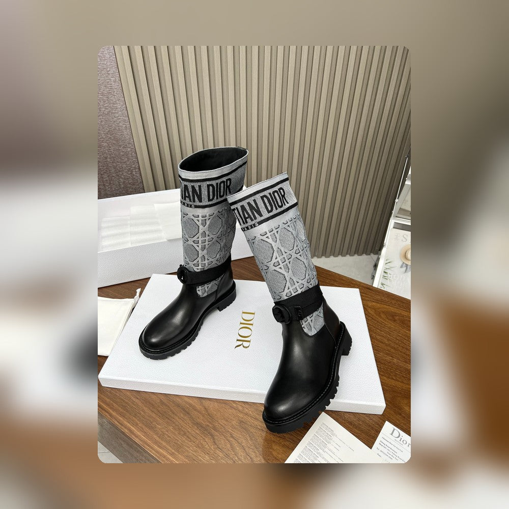DD D MAJOR BOOT CALFSKIN BLACK AND GREY