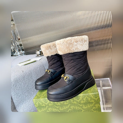 Vbs HORSEBIT CHEVRON QUILTED BOOTS BLACK