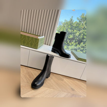 Vbs LEATHER ANKLE BOOTS BLACK