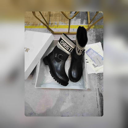 VBS D MAJOR ANKLE BOOT FABRIC AND CALFSKIN WHITE AND BLACK