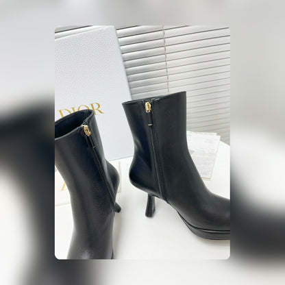 VBS LEATHER ANKLE BOOTS BLACK