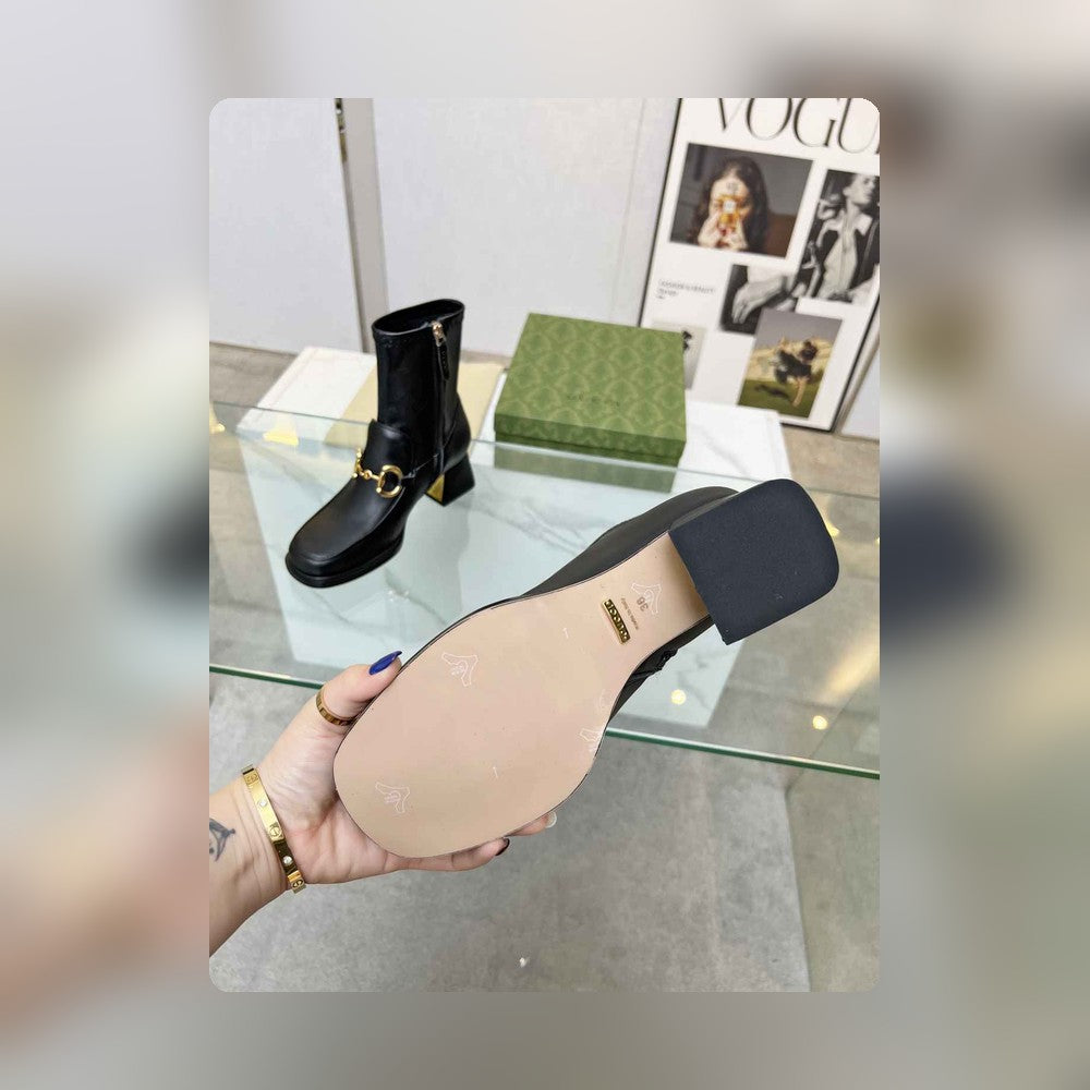 VBS HORSEBIT PLAQUE ANKLE BOOTS BLACK 719830 1DO50 1000