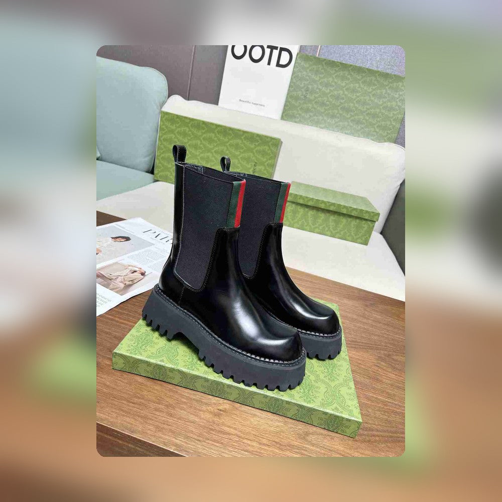 VBS WOMEN'S BOOT WITH WEB ANAND LEATHER BLACK ?806398 AAD6T 1052