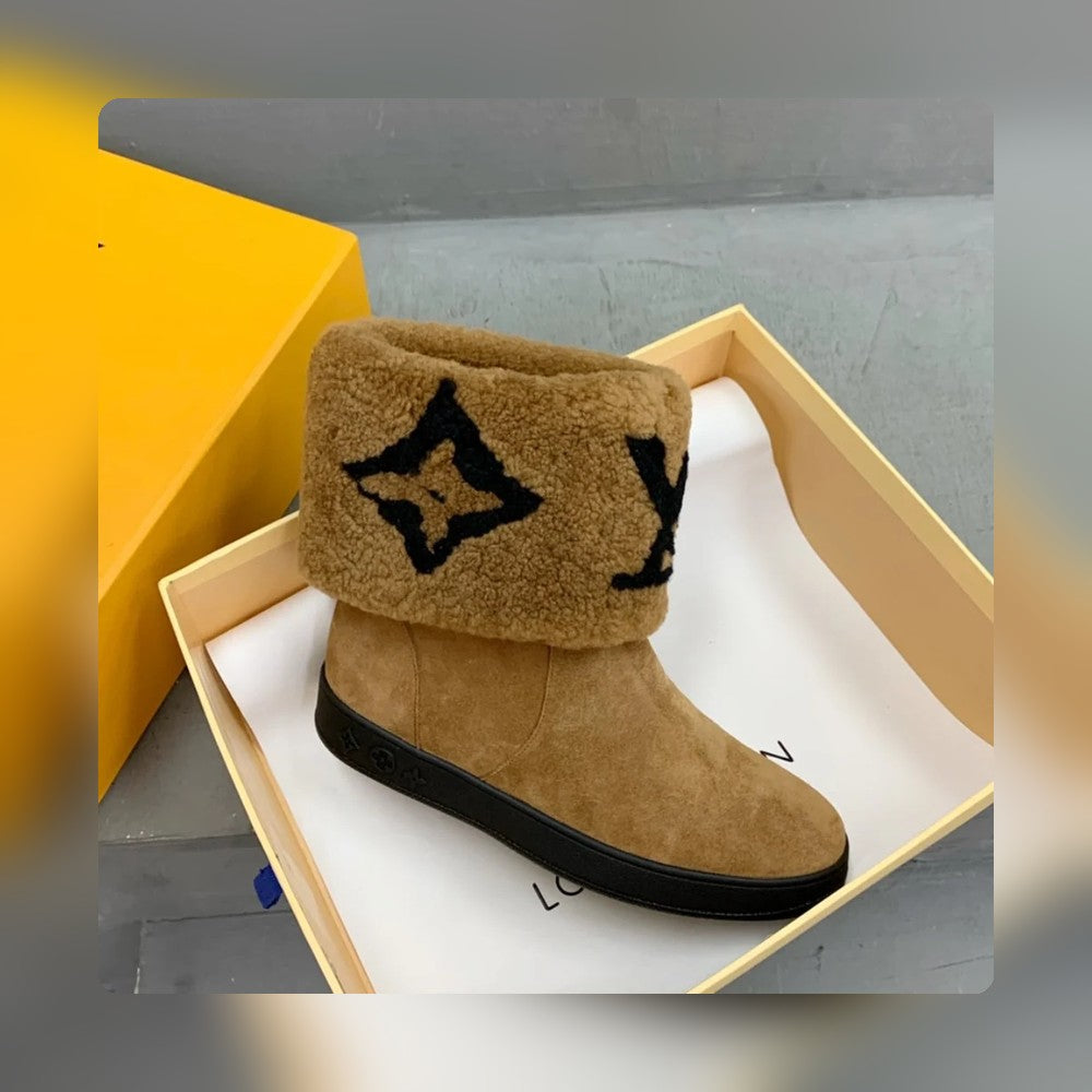 nmb SNOWDROP FLAT ANKLE BOOT BROWN