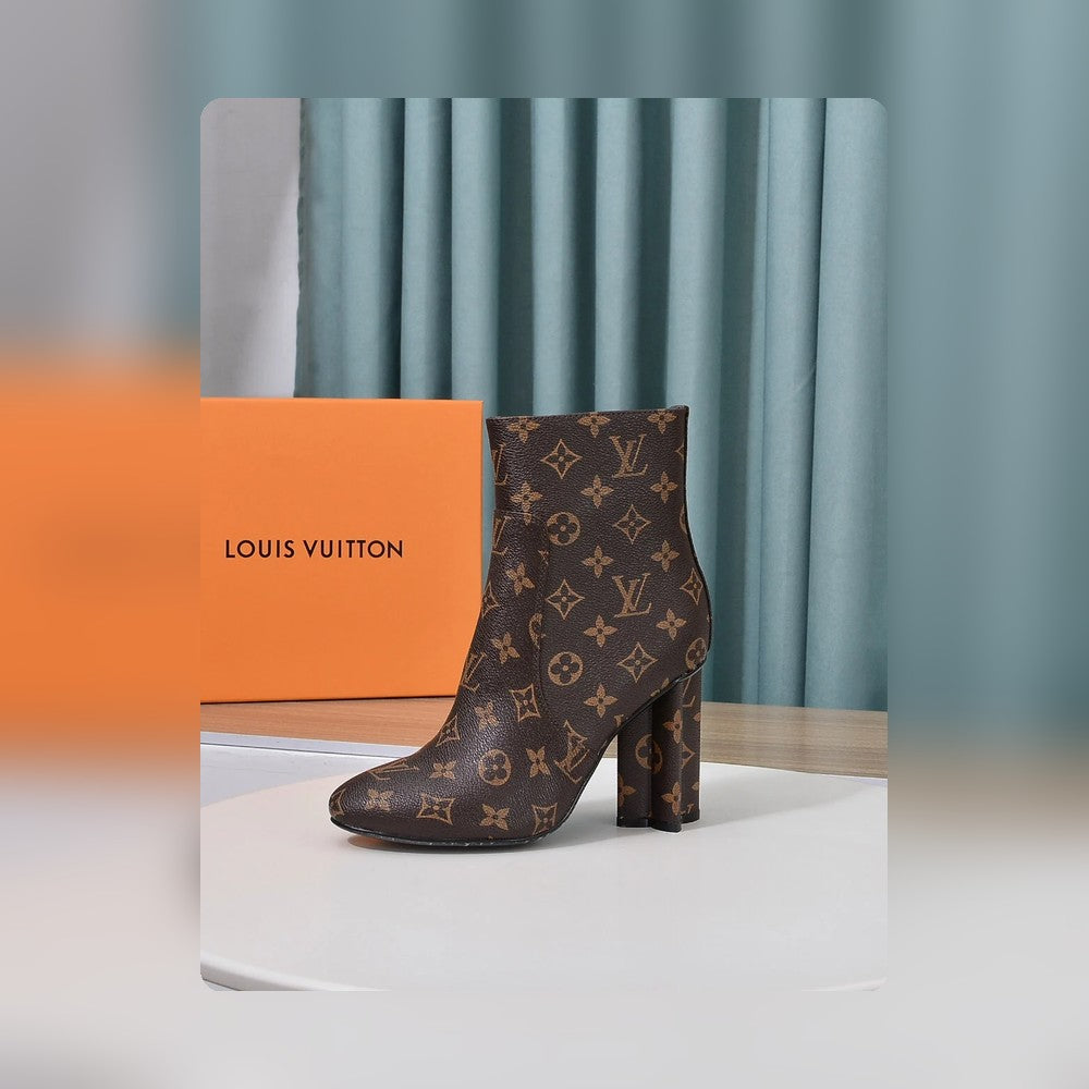 nmb SILHOUETTE ANKLE BOOT MONOGRAM BROWN