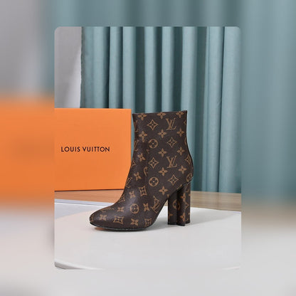 nmb SILHOUETTE ANKLE BOOT MONOGRAM BROWN