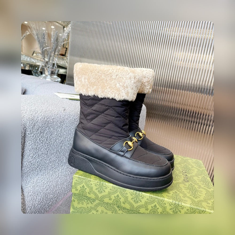 Vbs HORSEBIT CHEVRON QUILTED BOOTS BLACK