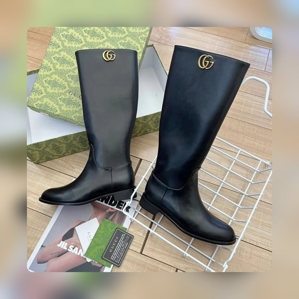 Vbs Vbs LEATHER HIGH BOOTS BLACK