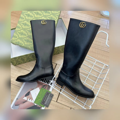 Vbs Vbs LEATHER HIGH BOOTS BLACK