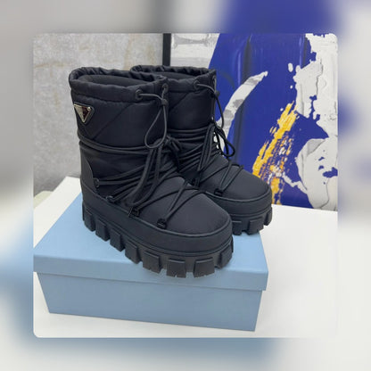 PD NYLON GABARDINE APRÈS SKI BOOTIES BLACK 1U007N 3LFV F0002 F 040