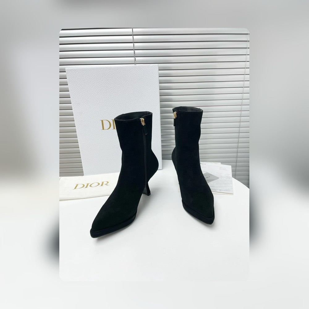 VBS SUEDE LEATHER ANKLE BOOTS BLACK
