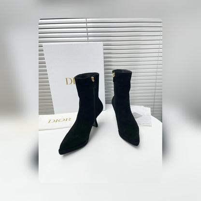 VBS SUEDE LEATHER ANKLE BOOTS BLACK