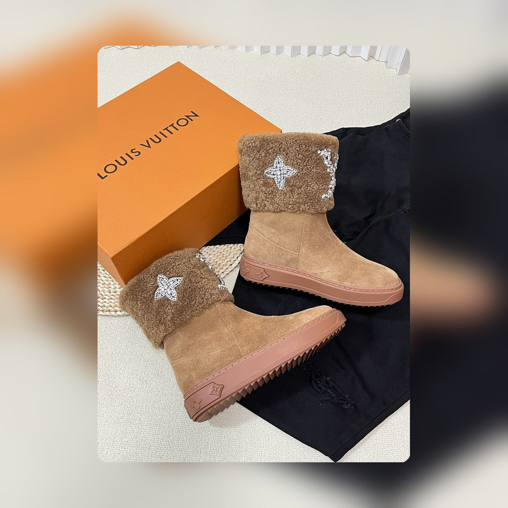 nmb ANKLE BOOT STUDDED WITH DIAMONDS BROWN