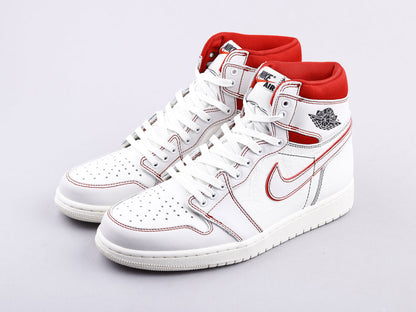Anum Bags AJ1 white and red manuscript