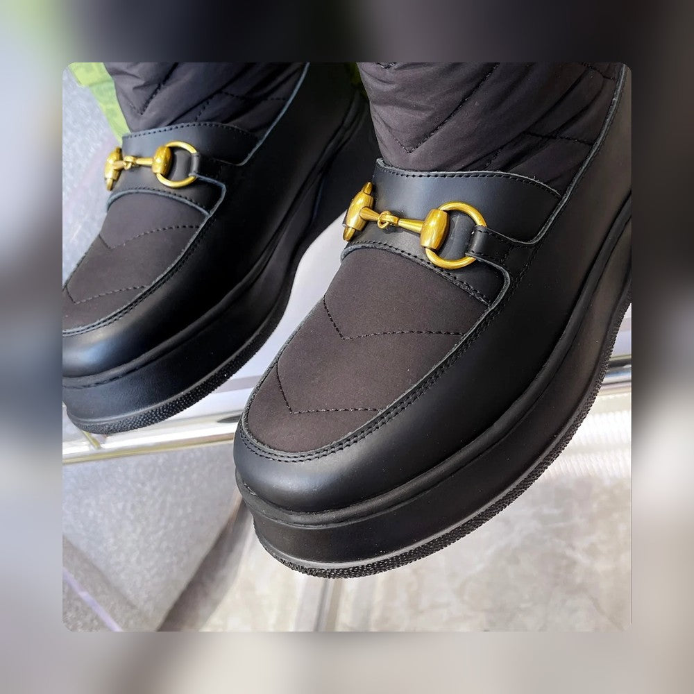 Vbs HORSEBIT CHEVRON QUILTED BOOTS BLACK