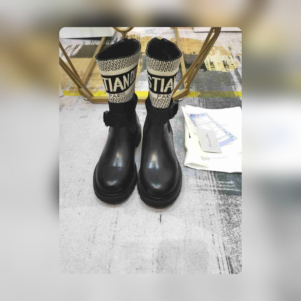 VBS D MAJOR ANKLE BOOT FABRIC AND CALFSKIN WHITE AND BLACK