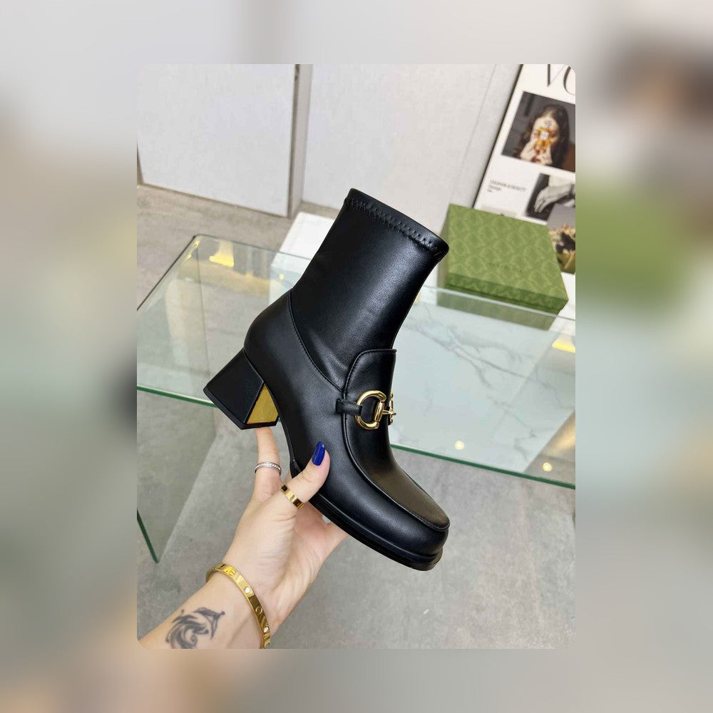 VBS HORSEBIT PLAQUE ANKLE BOOTS BLACK 719830 1DO50 1000