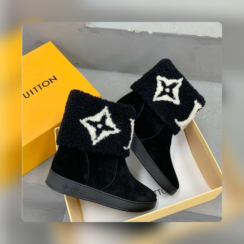 nmb SNOWDROP FLAT ANKLE BOOT BLACK 1AACHV