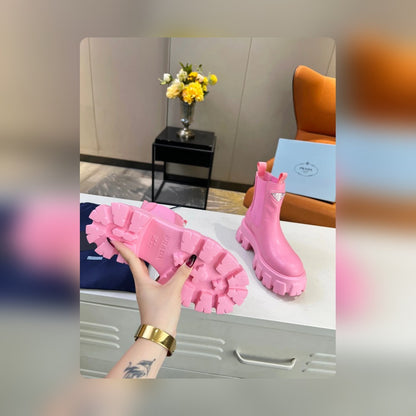 VBS MONOLITH BRUSHED LEATHER BOOTIES PINK
